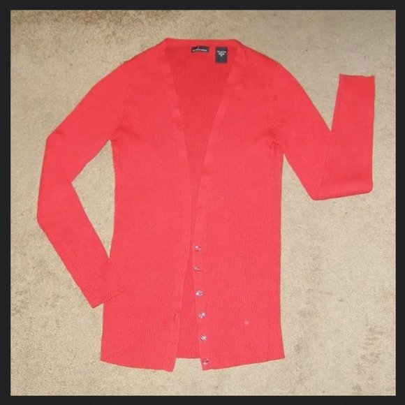 Moda International Size M 6-8 Red Knit Cardigan from Victoria's Secret - Picture 2 of 9